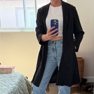 Ali Golden Duster Blazer raw silk